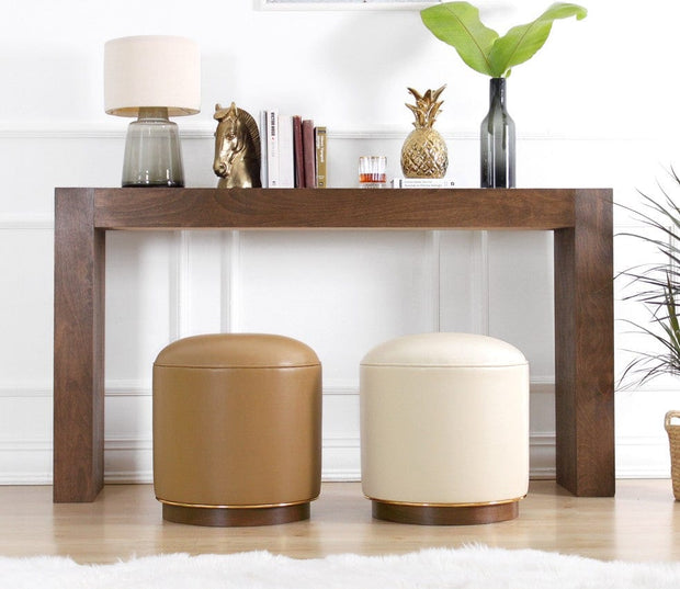 Pouf in ecopelle Milotte Cappuccino (4)