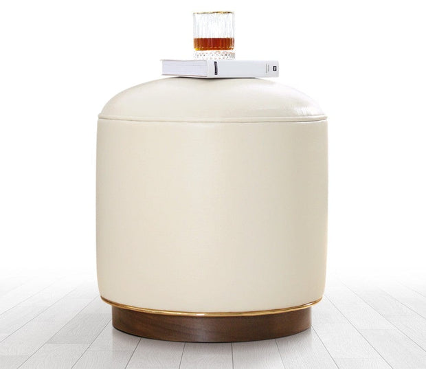 Pouf in ecopelle Milotte Crema