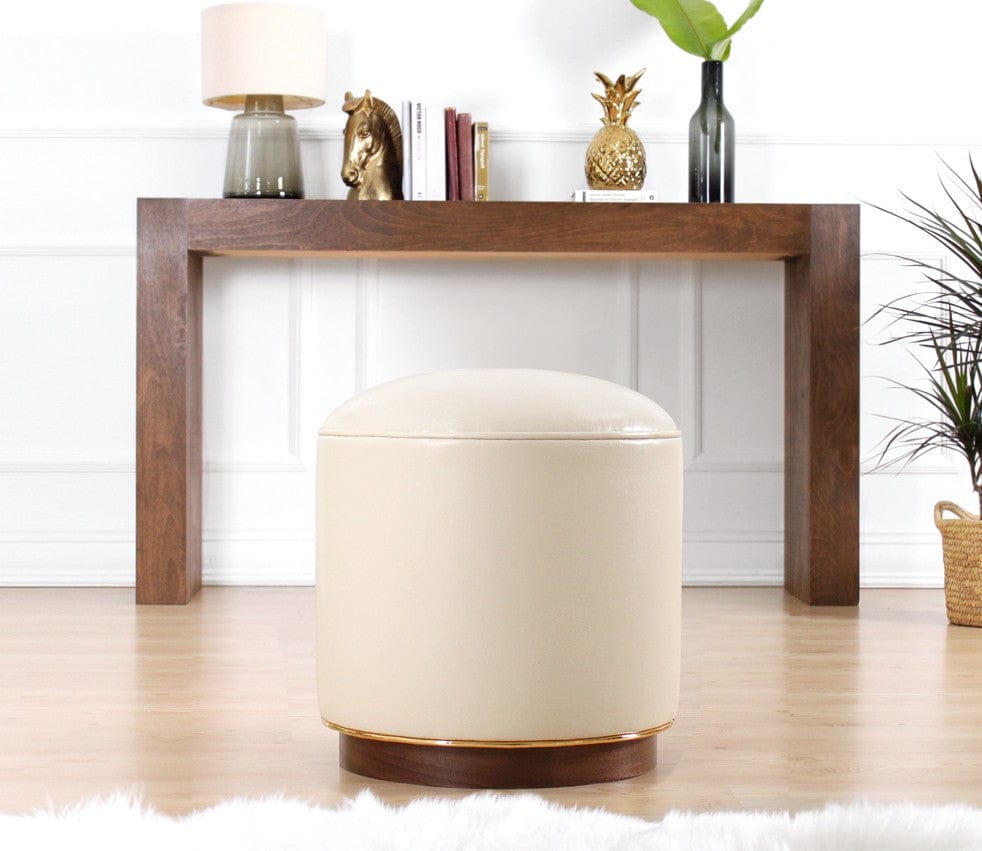 Pouf in ecopelle Milotte Crema (1)