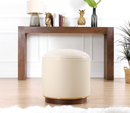 Pouf in ecopelle Milotte Crema (1)
