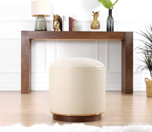 Pouf in ecopelle Milotte Crema (1)