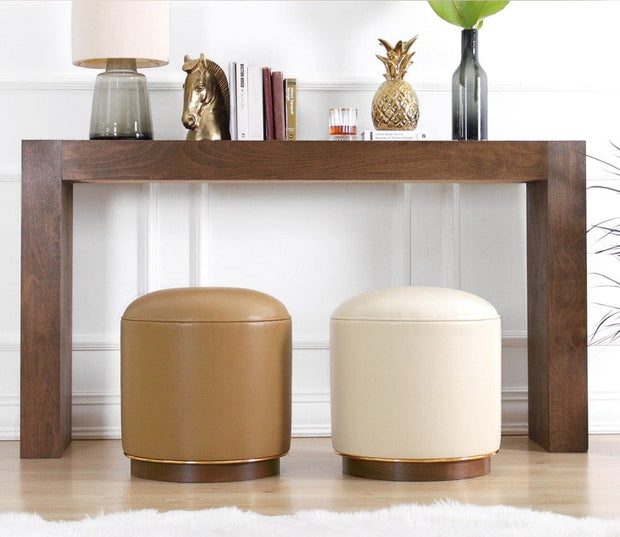 Pouf in ecopelle Milotte Crema (3)
