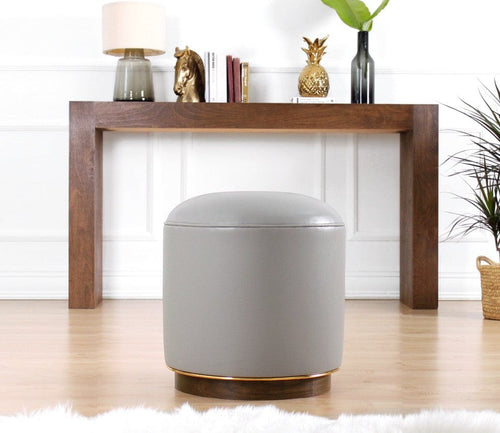 Pouf in ecopelle Milotte Grigio (1)