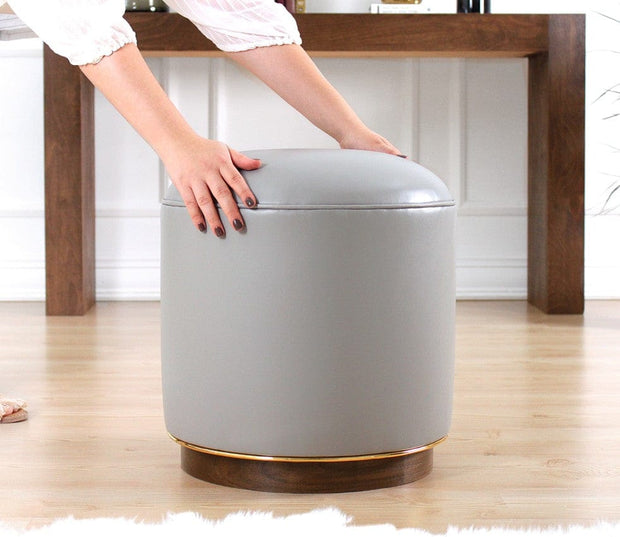 Pouf in ecopelle Milotte Grigio (2)