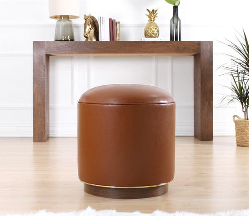 Pouf in ecopelle Milotte Ruggine (1)