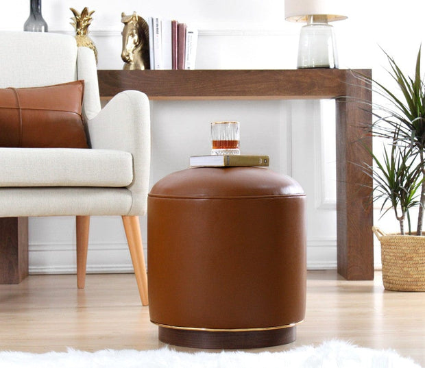Pouf in ecopelle Milotte Ruggine (2)