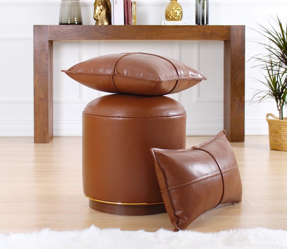 Pouf in ecopelle Milotte Ruggine (5)