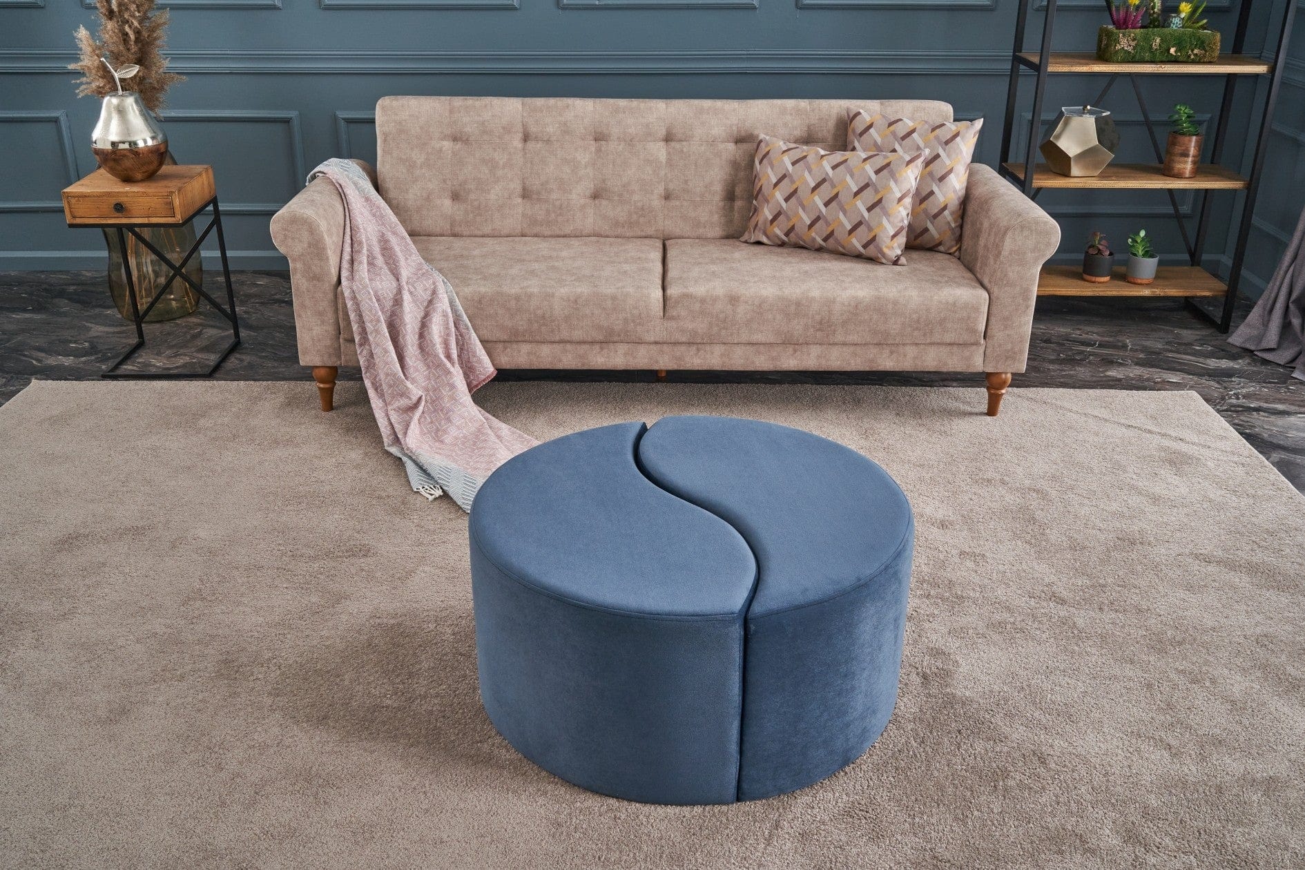 Pouf in tessuto Alis Blu