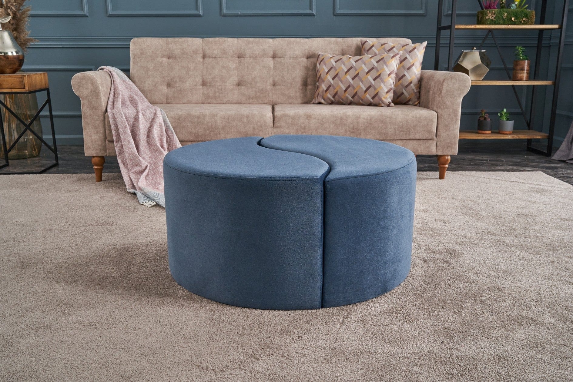 Pouf in tessuto Alis Blu (1)