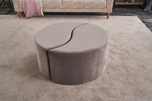 Pouf in tessuto Alis Cappuccino
