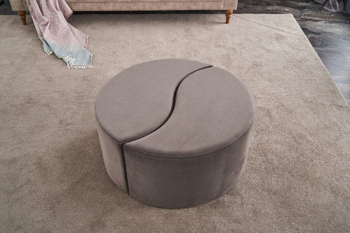 Pouf in tessuto Alis Cappuccino (1)