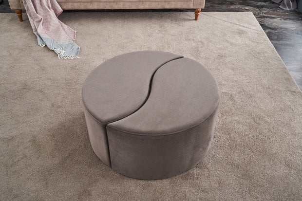 Pouf in tessuto Alis Cappuccino (1)