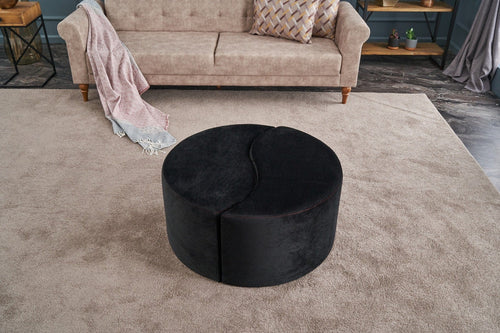 Pouf in tessuto Alis Nero