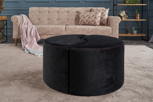 Pouf in tessuto Alis Nero (1)