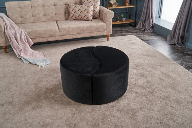 Pouf in tessuto Alis Nero (2)