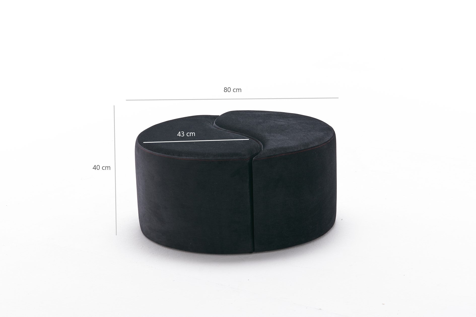 Pouf in tessuto Alis Nero (6)