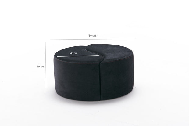 Pouf in tessuto Alis Nero (6)