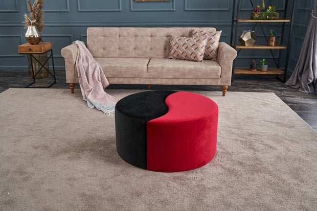 Pouf in tessuto Alis Nero