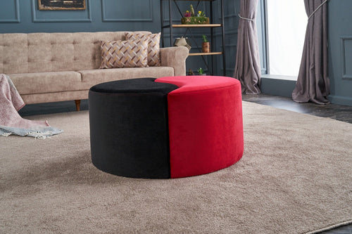 Pouf in tessuto Alis Nero (1)