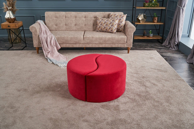 Pouf in tessuto Alis Rosso