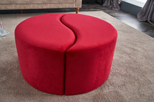 Pouf in tessuto Alis Rosso (1)