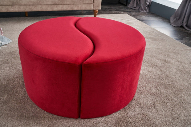 Pouf in tessuto Alis Rosso (1)