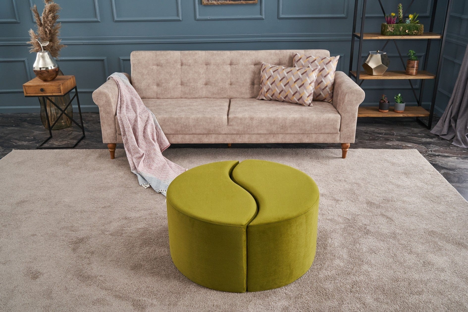 Pouf in tessuto Alis Verde