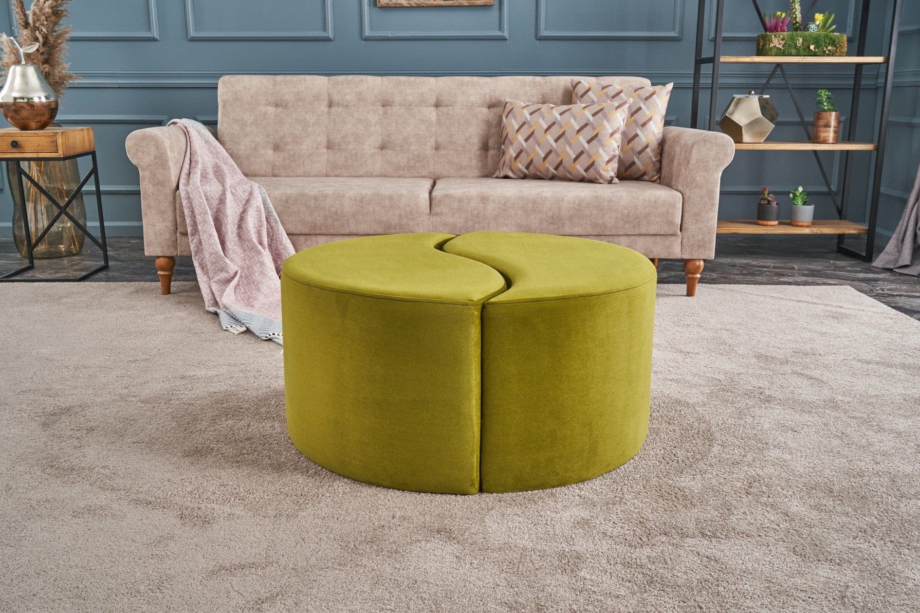 Pouf in tessuto Alis Verde (1)