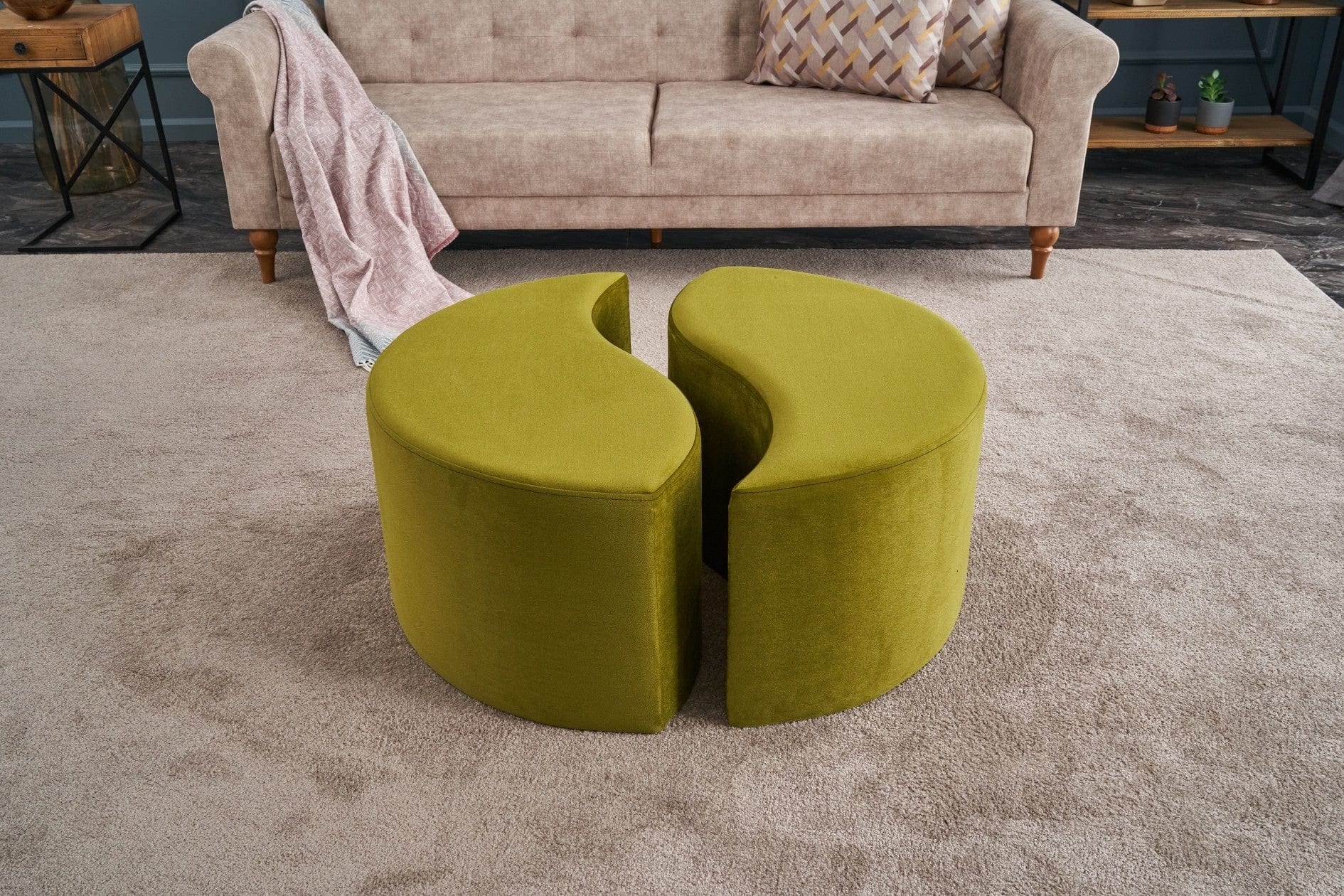Pouf in tessuto Alis Verde (2)