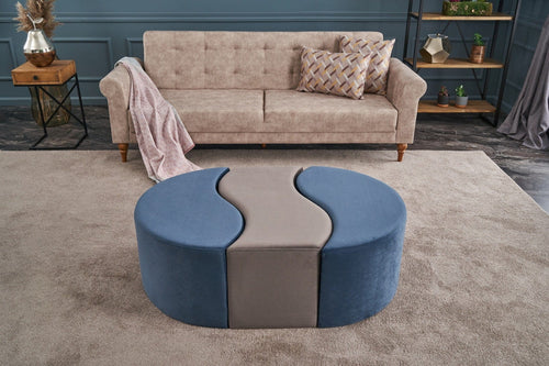 Pouf in tessuto Alya Blu
