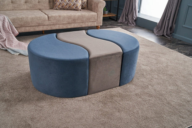 Pouf in tessuto Alya Blu (2)