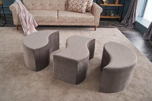 Pouf in tessuto Alya Cappuccino (1)