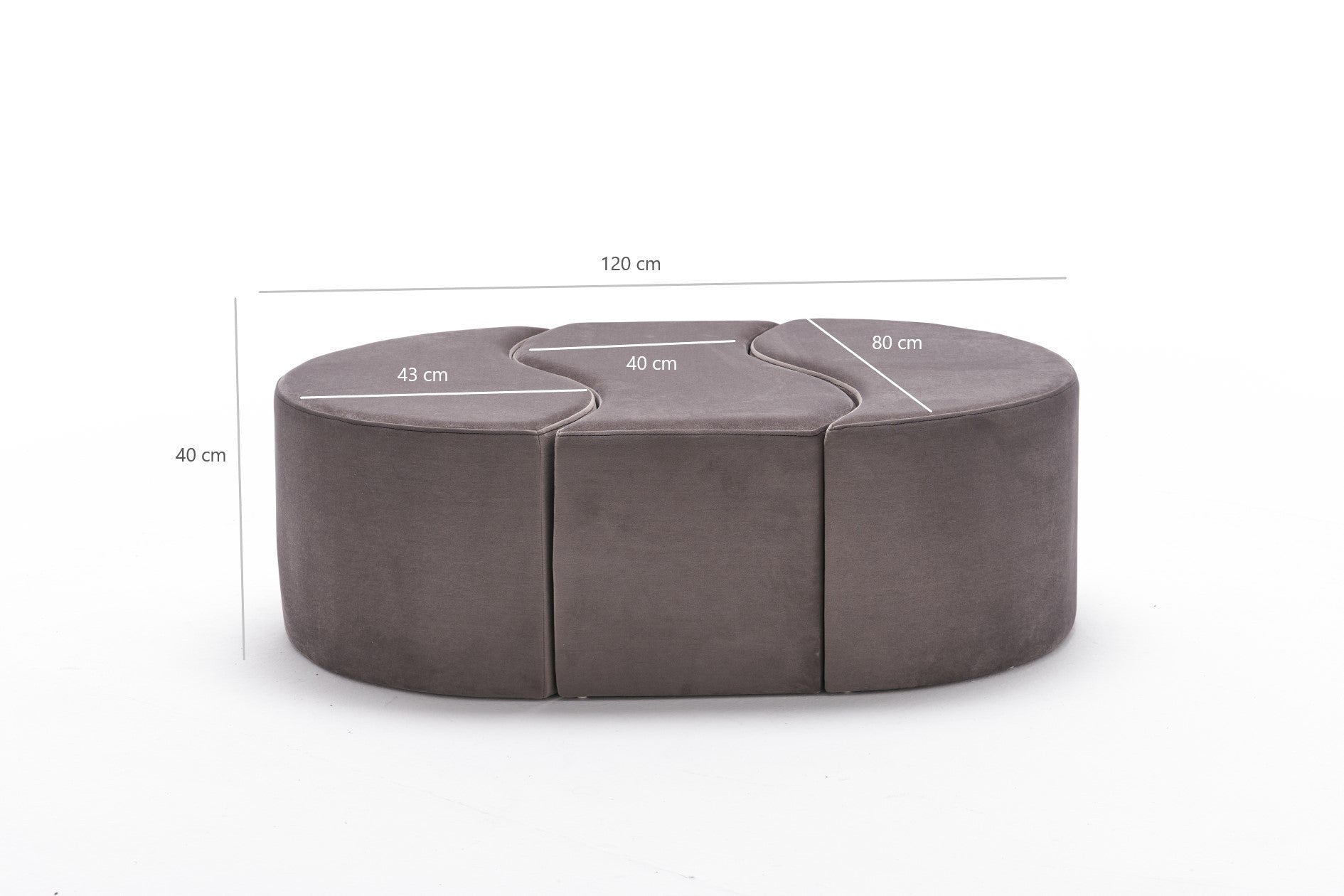 Pouf in tessuto Alya Cappuccino (5)