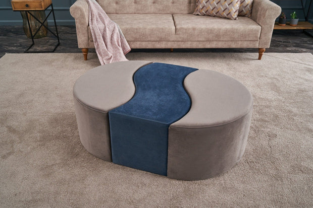 Pouf in tessuto Alya Cappuccino