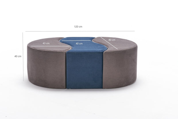Pouf in tessuto Alya Cappuccino (5)