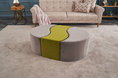 Pouf in tessuto Alya Cappuccino