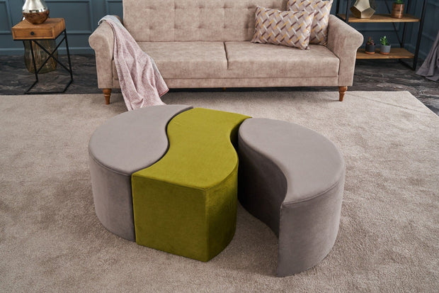 Pouf in tessuto Alya Cappuccino (2)
