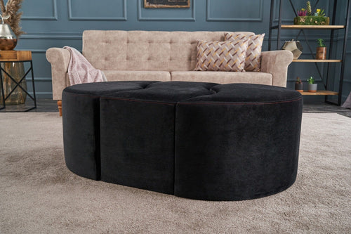 Pouf in tessuto Alya Nero (1)