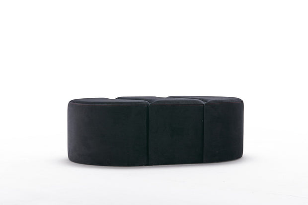 Pouf in tessuto Alya Nero (2)
