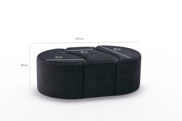 Pouf in tessuto Alya Nero (5)