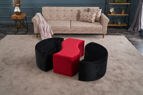 Pouf in tessuto Alya Nero (1)