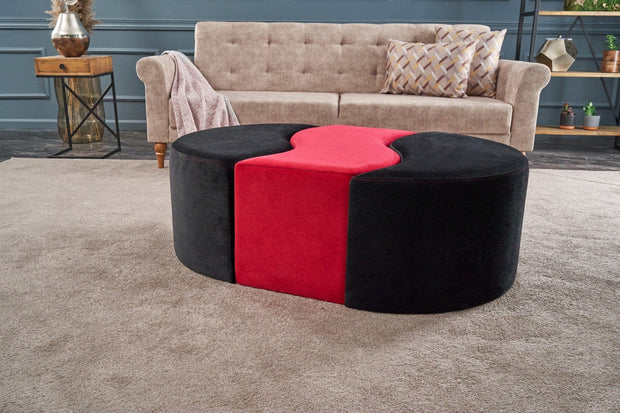Pouf in tessuto Alya Nero (2)