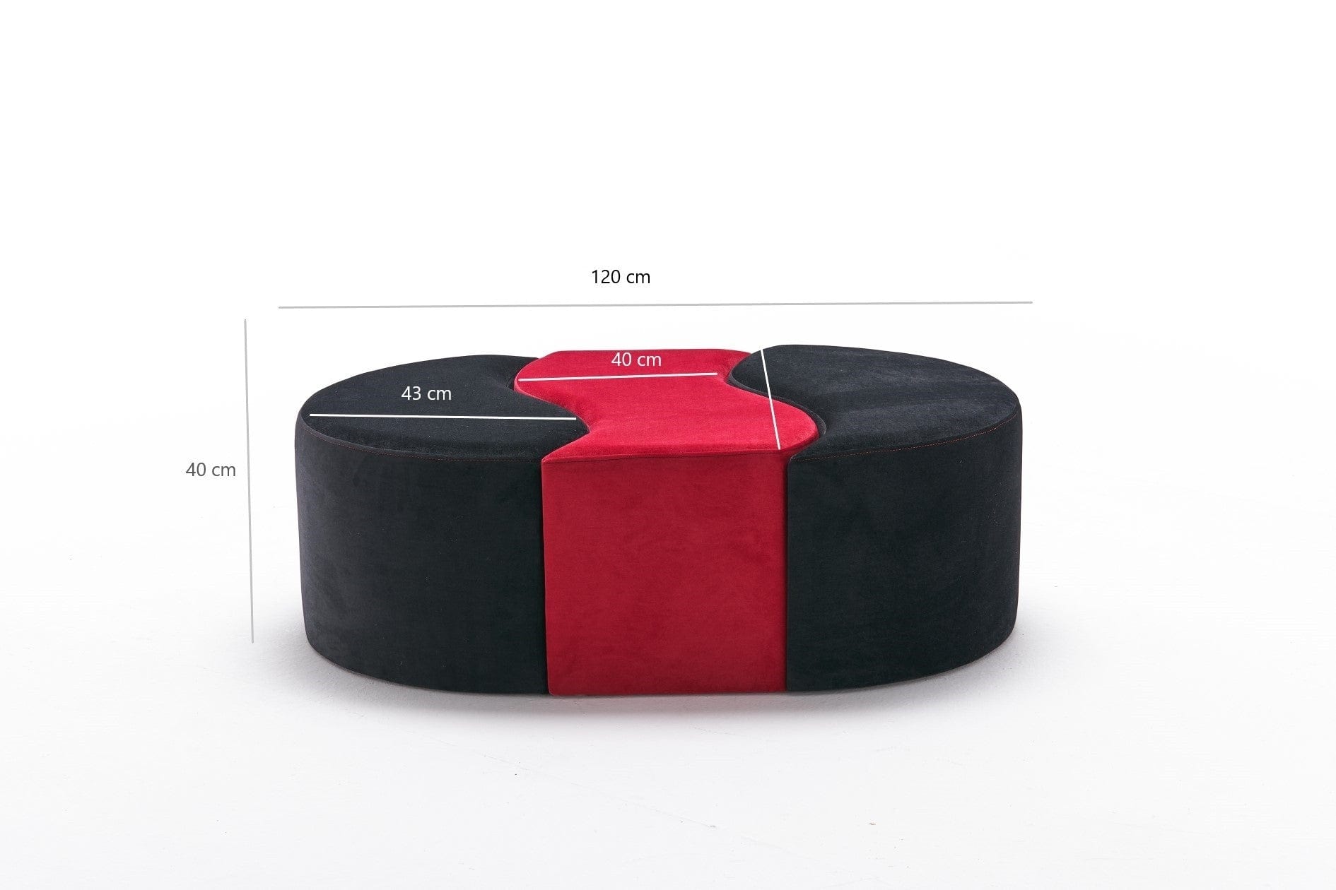 Pouf in tessuto Alya Nero (6)