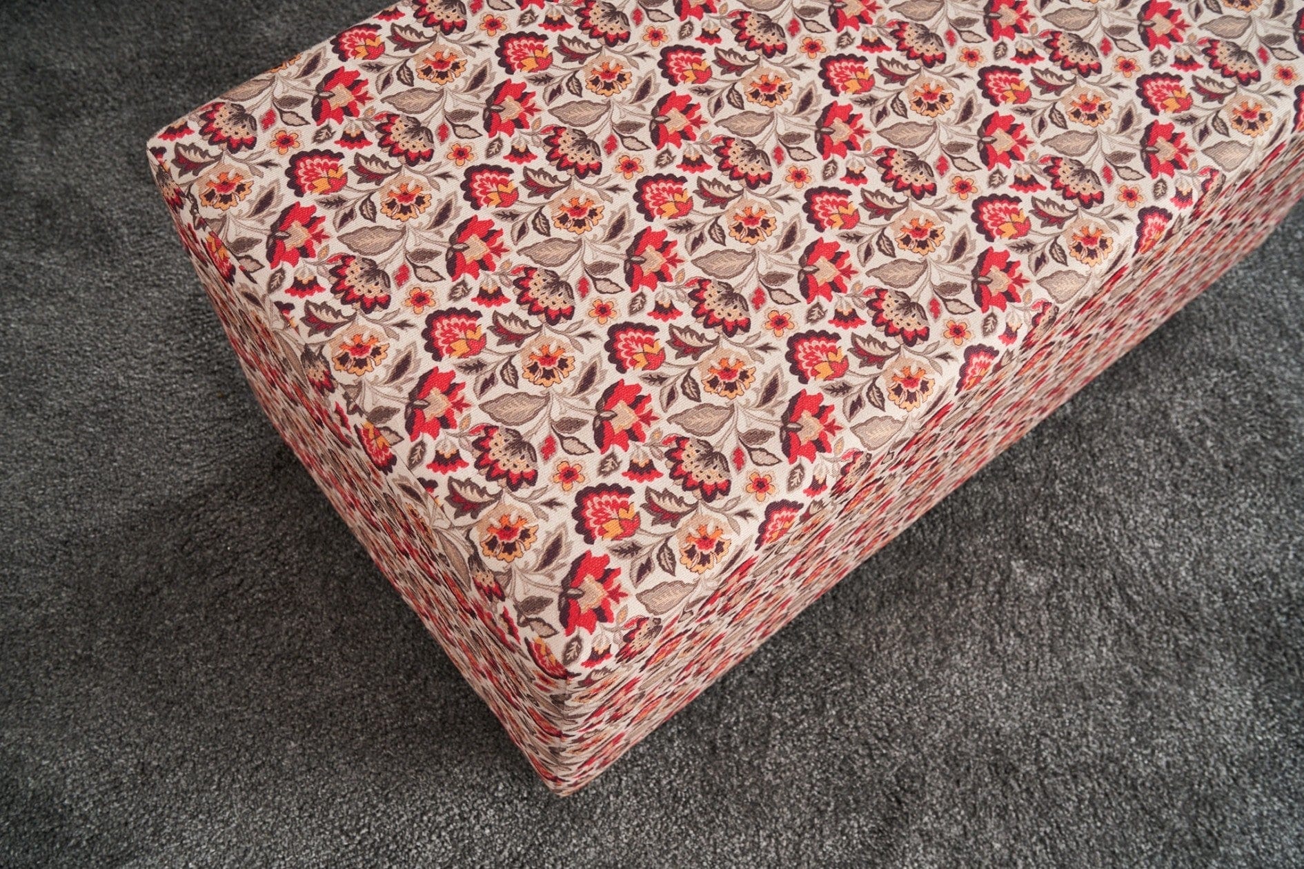 Pouf in tessuto Alya Rectangle Multicolore (2)