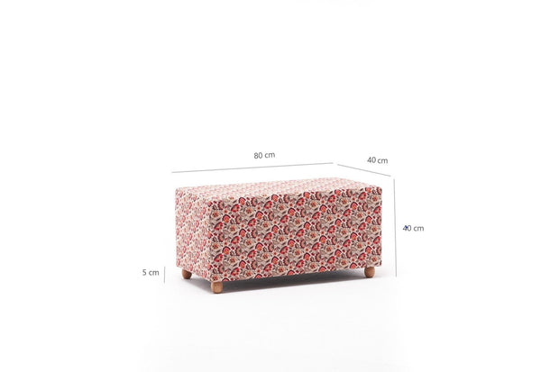 Pouf in tessuto Alya Rectangle Multicolore (6)