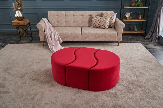 Pouf in tessuto Alya Rosso
