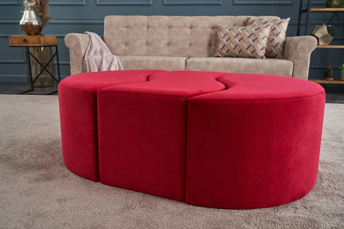 Pouf in tessuto Alya Rosso (1)