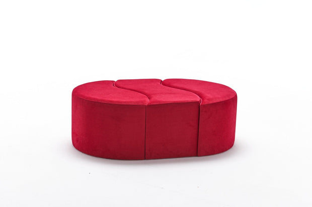 Pouf in tessuto Alya Rosso (4)