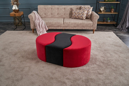 Pouf in tessuto Alya Rosso