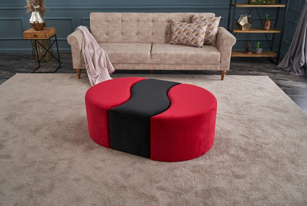 Pouf in tessuto Alya Rosso
